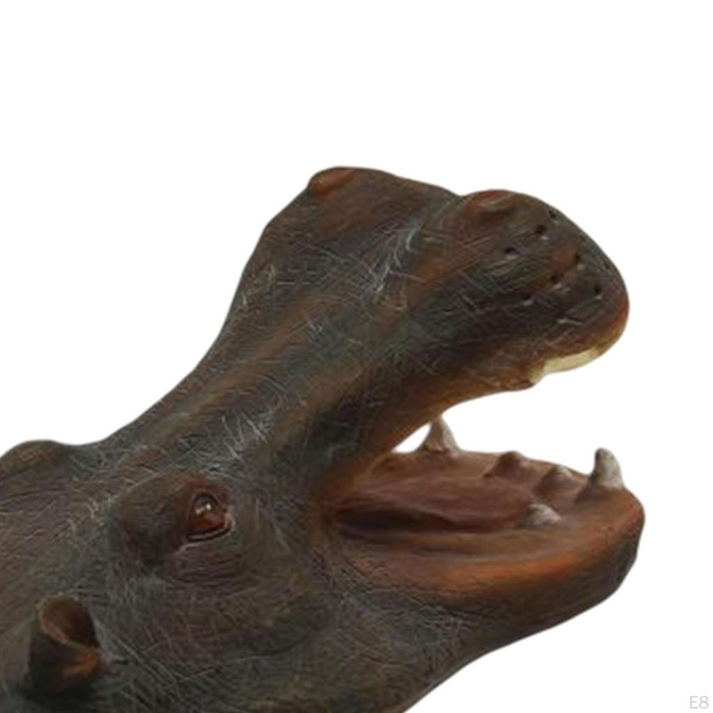 Creative Floating Hippo Head Decoy Pool Floater Ornaments Animals Statue for Water Crafts