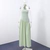 Mode Patchwork Schlitz Trägerloses Kleid Damen Elegant Ärmellos Rückenfrei Langes Kleid 2025 Sommer Neu Damen Abendparty Roben