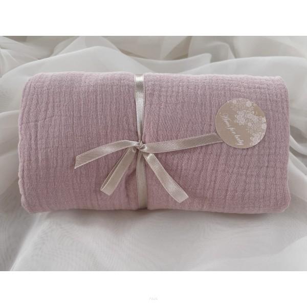 Muslin fitted sheet for a crib 100*50 (powder pink)