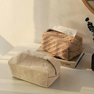 Creative Home Living Room Dining Table Tissue Boxes Cotton Linen Cloth Art Tissue Box Simple Paper Box Storage Bag Home Supplies
