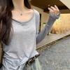 Loose and Lazy Style Ice Silk Thin Long-sleeved Sun Protection Blouse T-shirt for Women Early Autumn New Skin-friendly Temperament Inner Top
