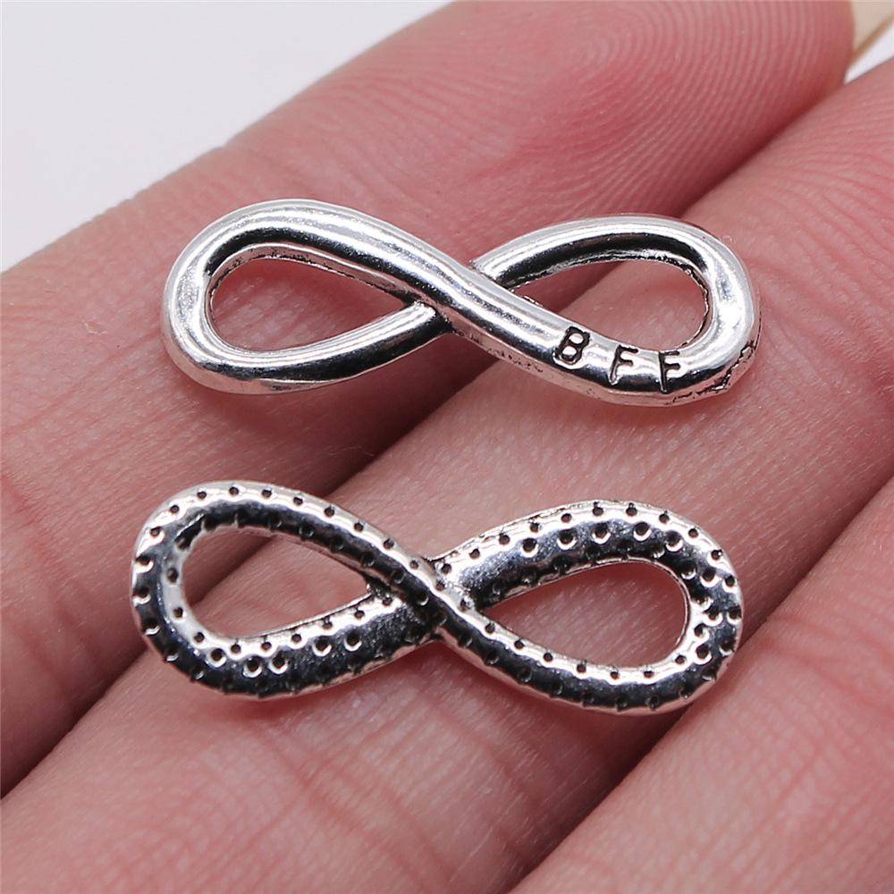 10pcs Charms Infinity Symbol Antique Silver Color Plated For DIY Jewelry Making Infinity Connector Charms