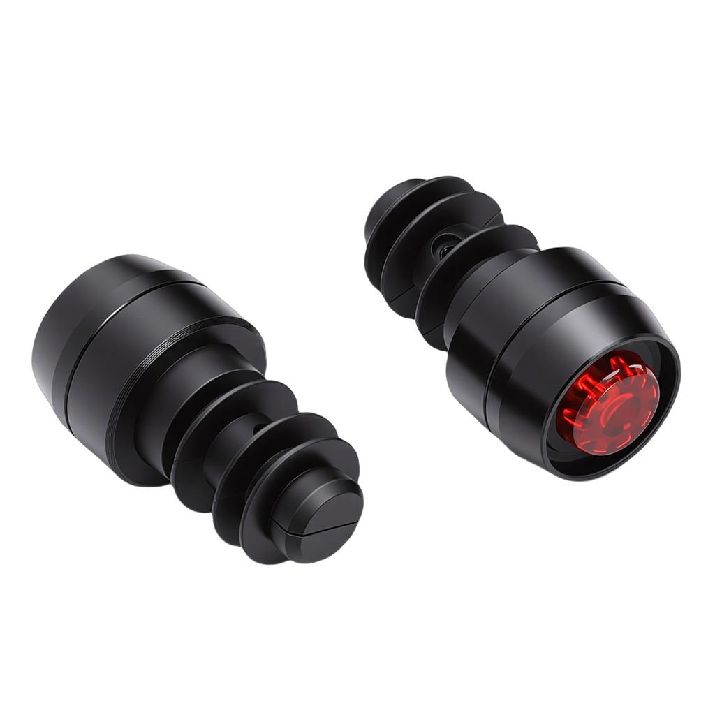 Bike Handlebar End Light Aluminum Alloy 3 Lighting Modes Mini Turn Signal Rear Security Light for Cycling Black