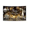 Black Gold Party Backdrop Glitter Pink Event Decoration 2026 New Year Banner  Family Portrait