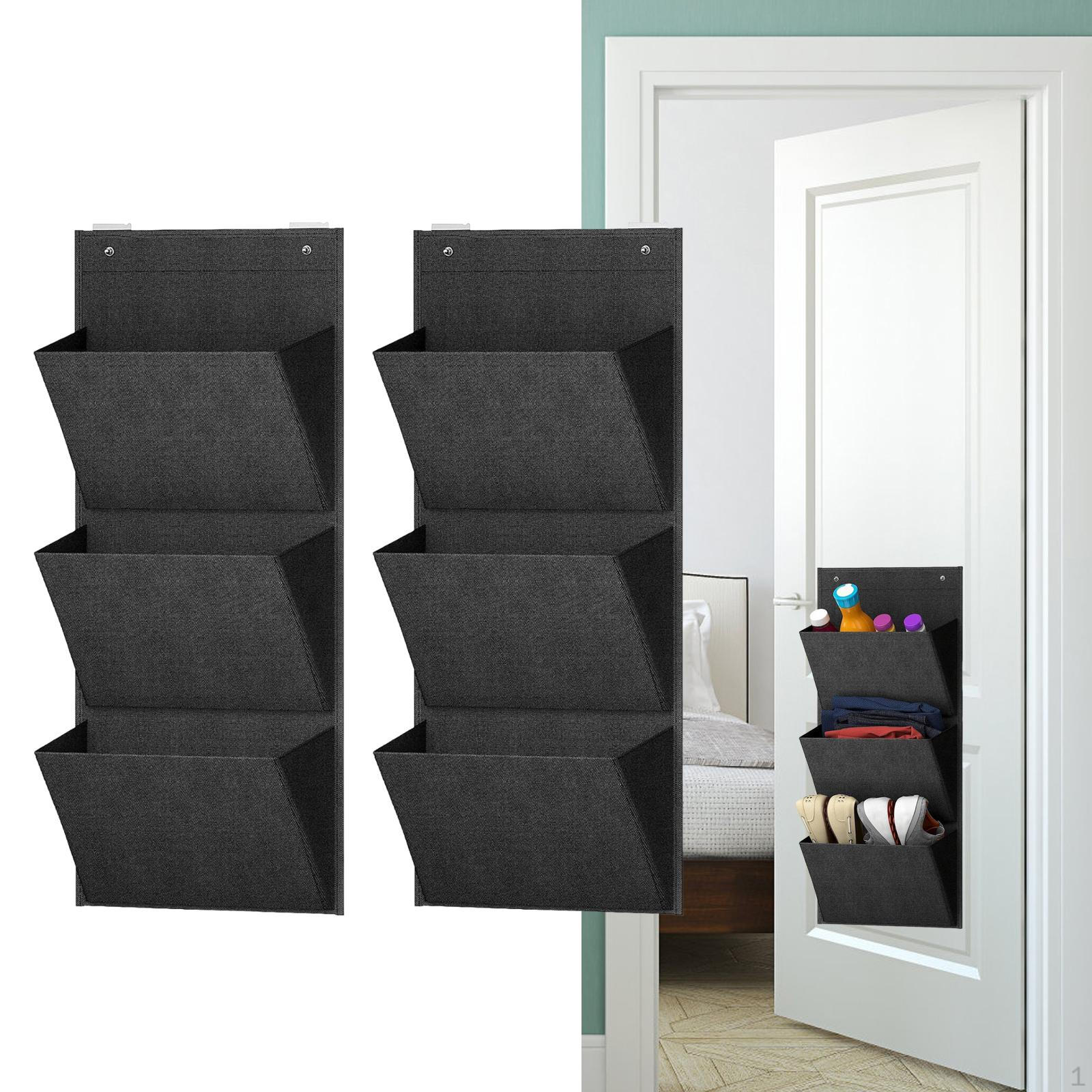 

Подвесной органайзер для обуви с 2 отделениями, экономящий место &; Многоразовое хранение для кладовой, полотенец, чёрный