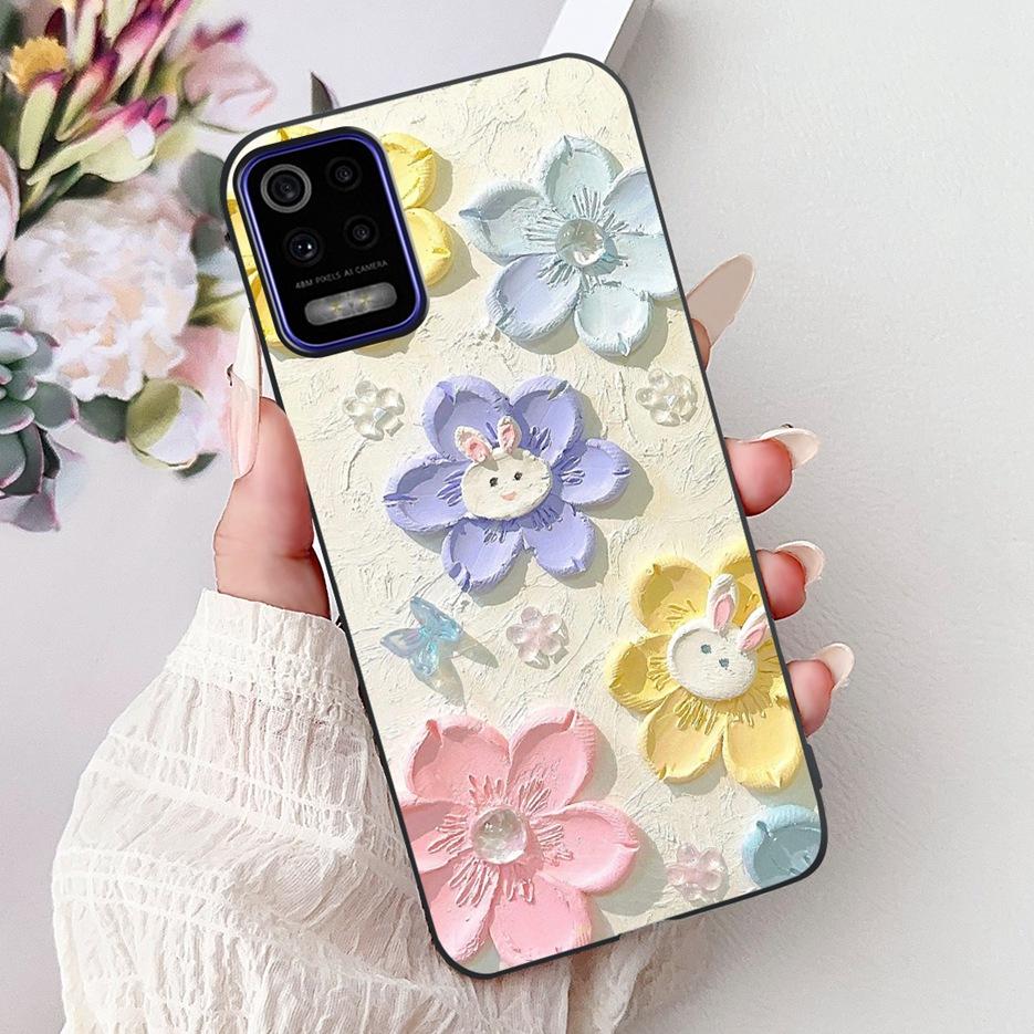 For LG K52 K62 2020 Case LM-K520 LM-K525 Stylish Love Heart Painted Cover Soft TPU Phone Case For LG K62 K 52 LGK52 LGK62 Fundas