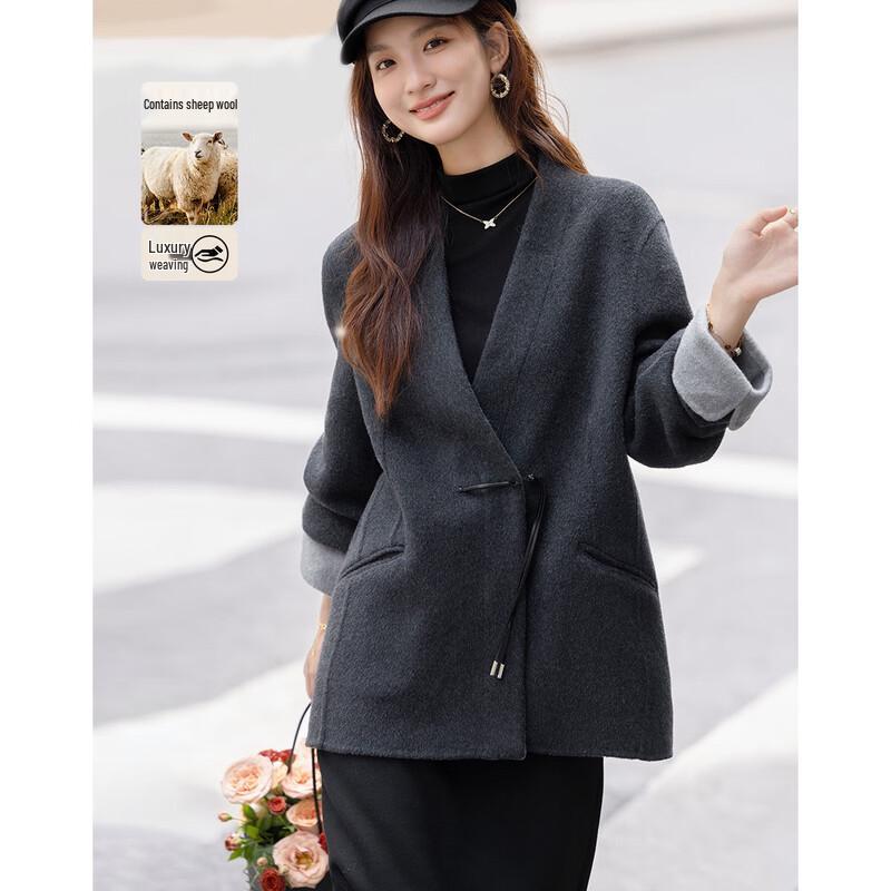 

Demana Women s New Chinese Style Wool Blend Coat XL