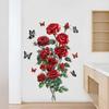Valentine's Day Heart,shaped Rose Wall Stickers, Holiday Decorative Stickers, Removable Self,adhesive PVC.