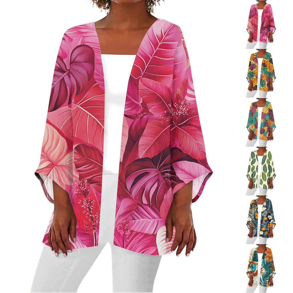 Women's Casual Fashion Printed Lightweight Mid-length Jacket Cardigan