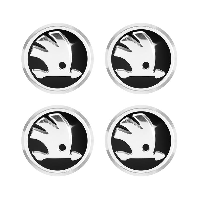 AAAAP1 4 Stück 55/65mm Auto Radnabenkappen Emblem Abdeckungen Für Skoda Octavia Superb Rapid Kodiaq Karoq Fabia Kamiq Enyaq Citigo Vision
