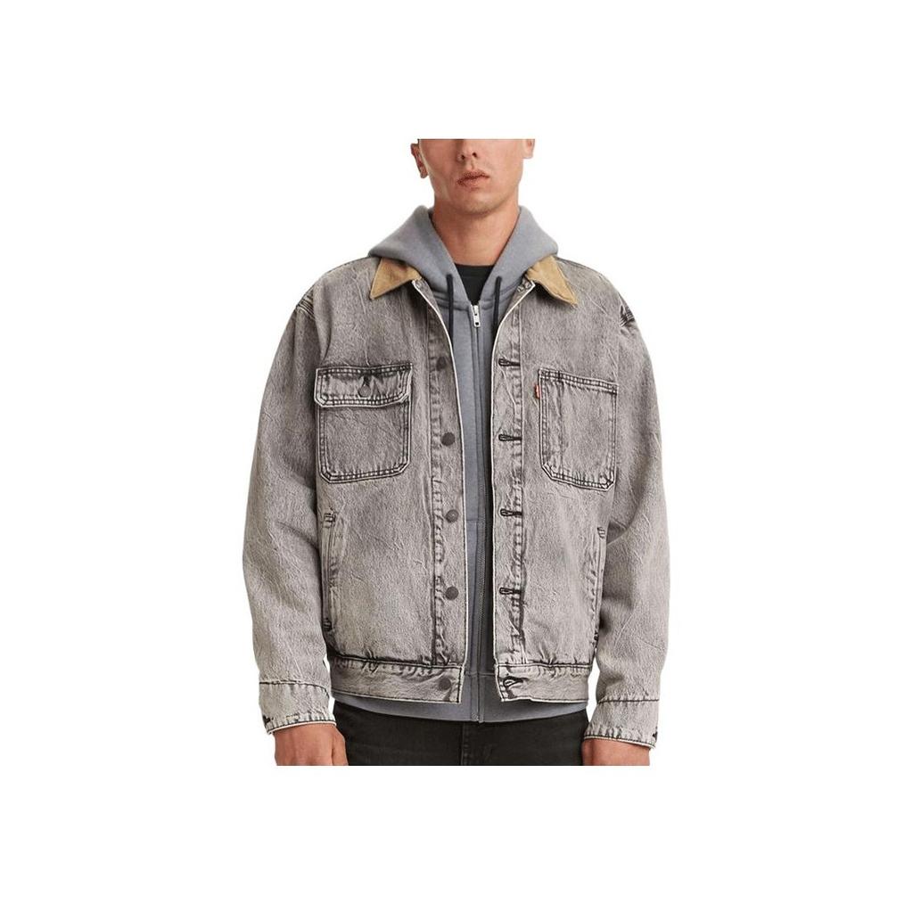 Levis Vintage Lapel Denim Jacket Unisex jackets Gray A0640-0001