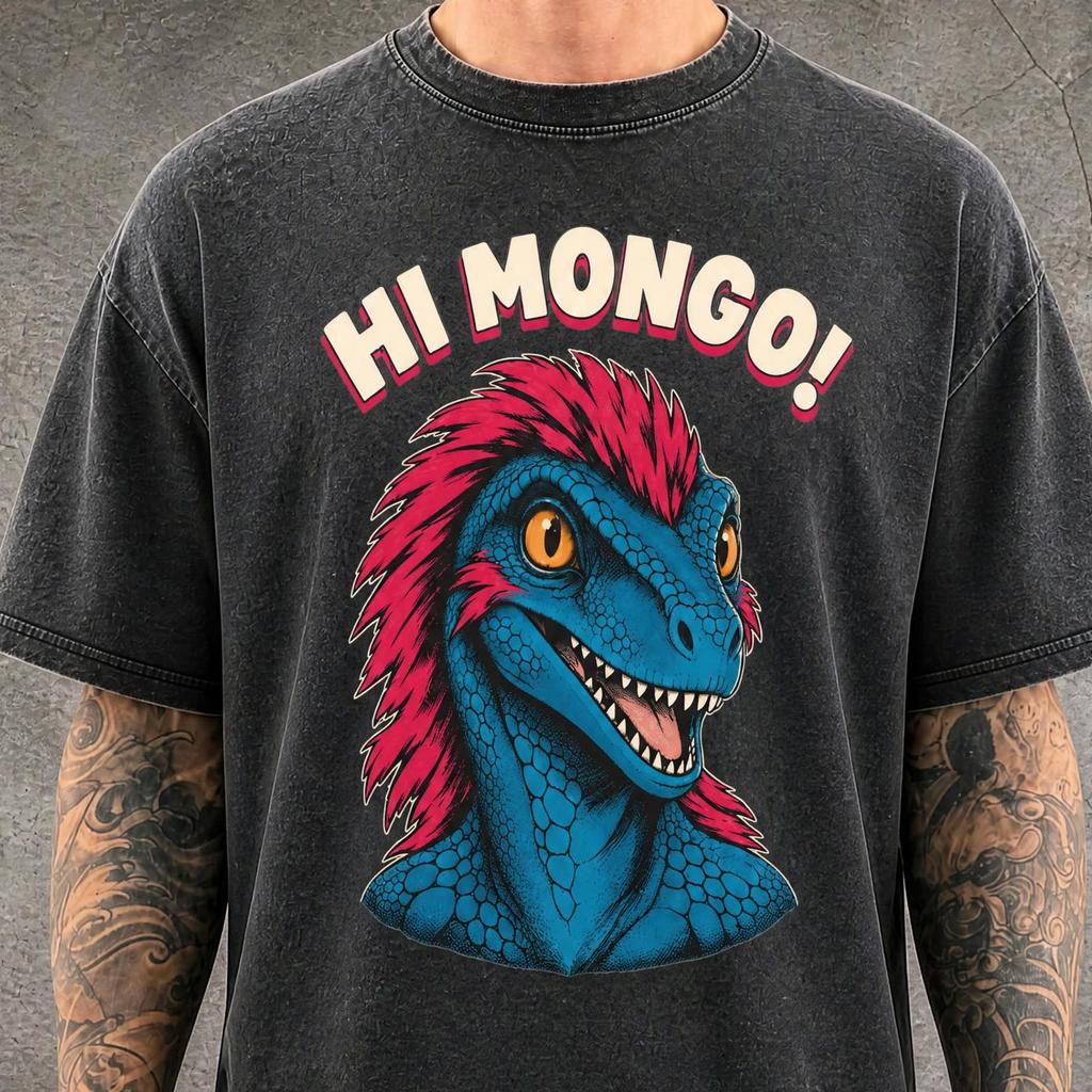 Hi Mongo Dungeon Crawler Carl Mineral Washed Shirt | Heavyweight Tee | Vintage Streetwear