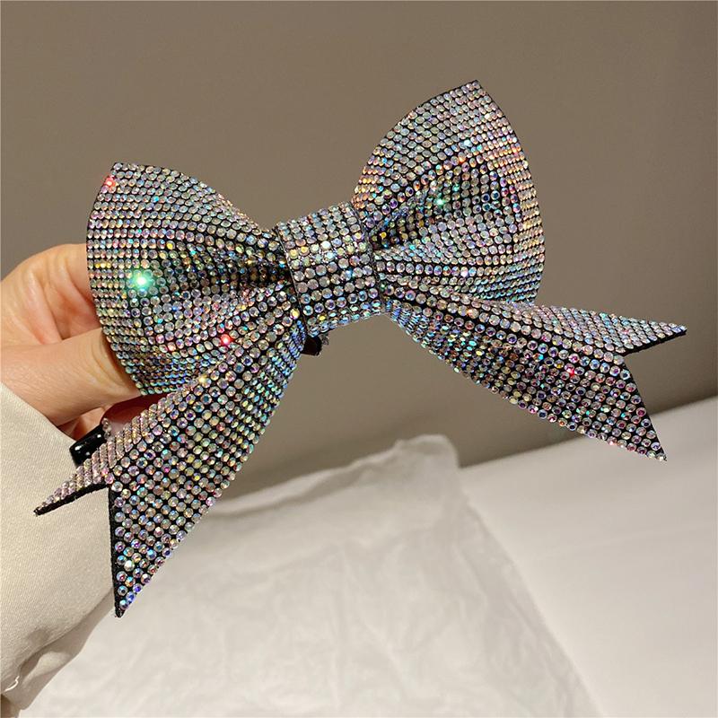 Sparkling Bowknot Crystal Hairpins For Women Luxury Full Rhinestones Hair Clip Wedding Hair Accessories Birthday Jewelry Gifts