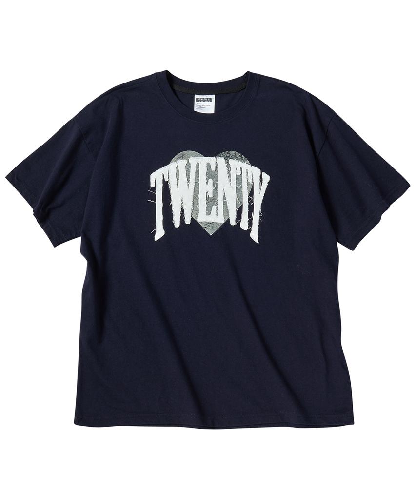Eontaiteulseoul Untitle Crack Heart Applique Crop Short Sleeve Navy