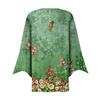 Moda Donna Blusa Cardigan Top Manica a Sette Parti Stampata Casual Ampia