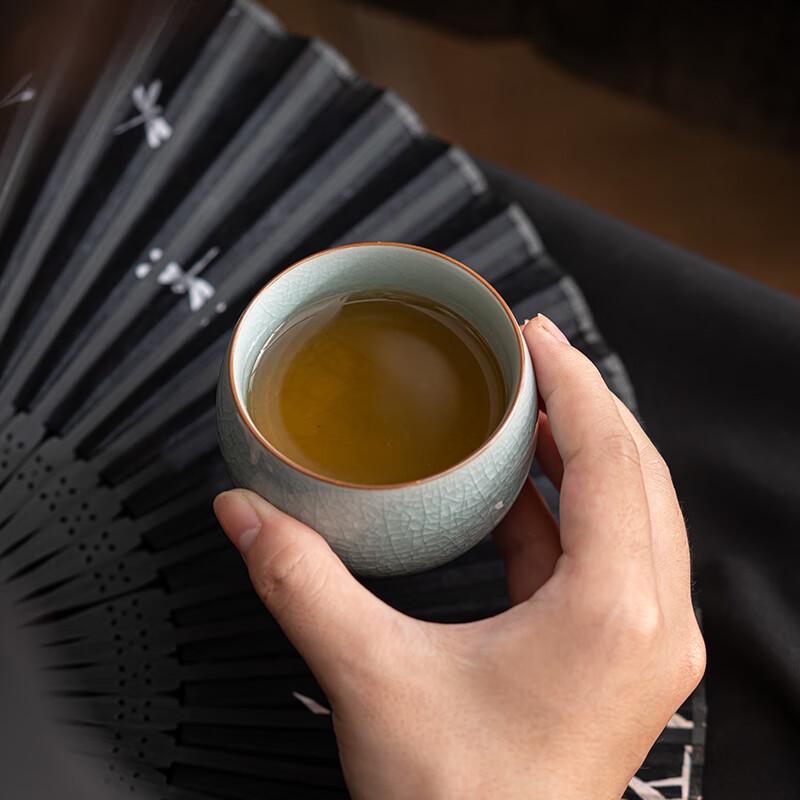 Ru Kiln Ice Flower Glaze Tea Cup Set
