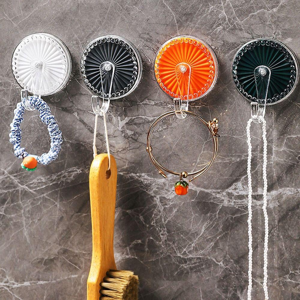 

4PCS PC Towel Hook Transparent Adhesive Hangers Hooks Creative Punch Free Hooks Kitchen