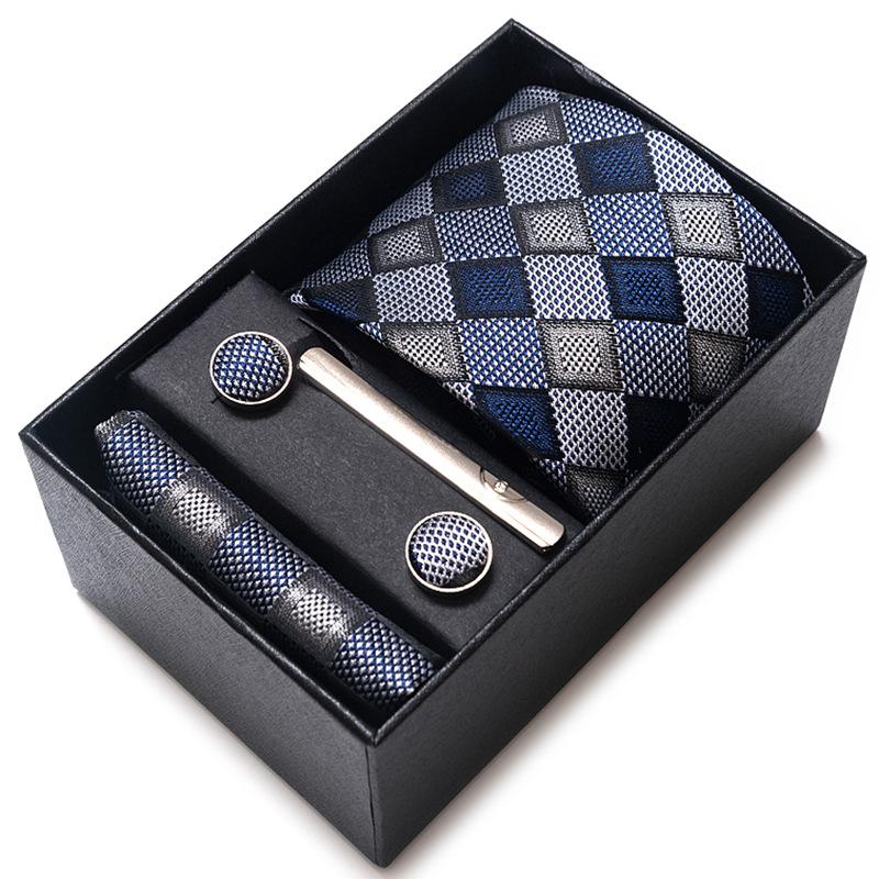 Gift Box Men'S 8Cm Tie Business Dress Jacquard Yarn Business Career Tie Set Men