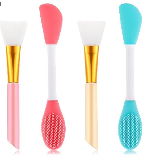 Doppelköpfige PRT-Material Maskenpinsel Gesichtsreinigungsmassagebürste Schlammmasken-Applikator Gesichtsschönheitswerkzeug Tragbarer Pinsel