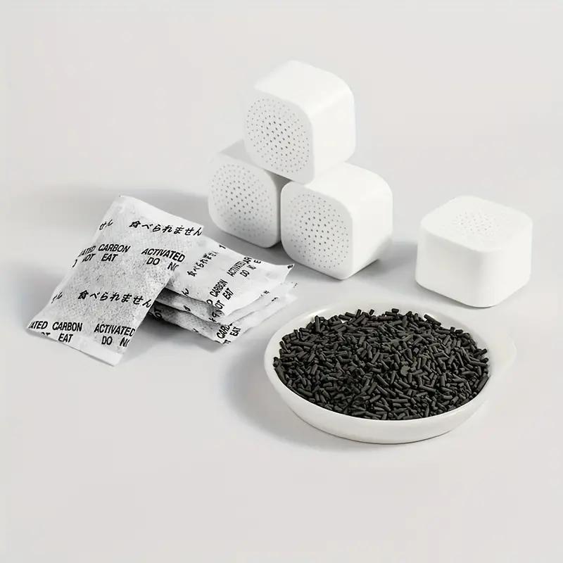 6/12Pcs Refrigerator Deodorizer Adhesive Activated Carbon Kitchen Cabinet Pantry Fridge Freezer Odor Eliminator Absorber Box