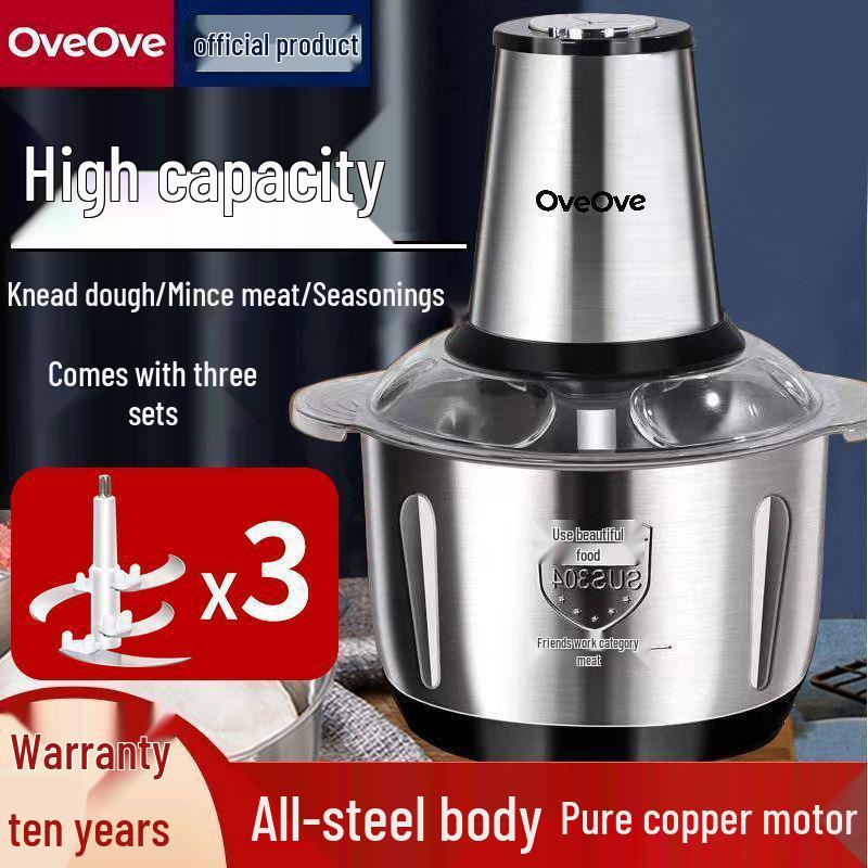 Picadora de Carne y Picadora de Verduras Eléctrica Alemana - Licuadora Multifuncional de Acero Inoxidable para Chile y Cocina