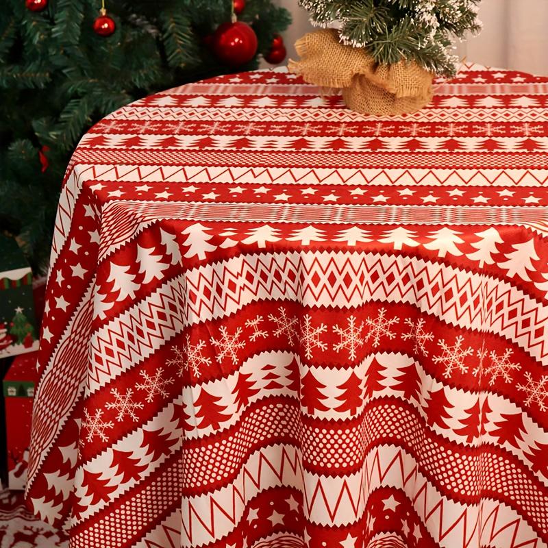 WTEMPO Christmas Gift Festive Home Decorations Christmas Round Printed Tablecloth Christmas Indoor & Outdoor Party Tablecloth Kitchen Accessories