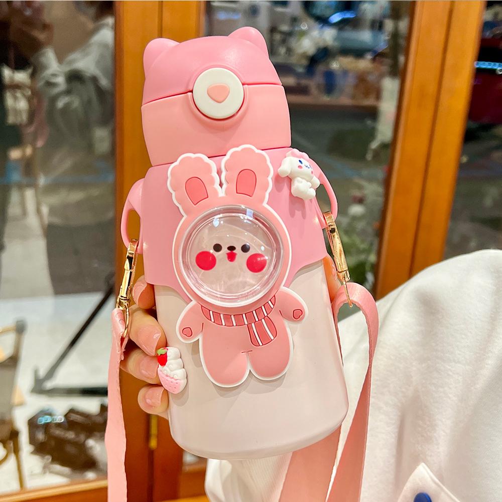 520ML Kids Stainless Steel Thermos Cup Childrens Hot Water Cup Portable Thermos Bottle Cartoon Thermos Bottle Insulation Cup