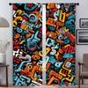 Street Element Graffiti Curtains for Bedroom Blackout Curtain for Room 2 Panel Home Interior Curtains Shades Partition Living