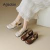 White Mary Jane Shoes New Autumn Thick Heel Light Mouth Single Shoes Commuter Small Leather Shoes