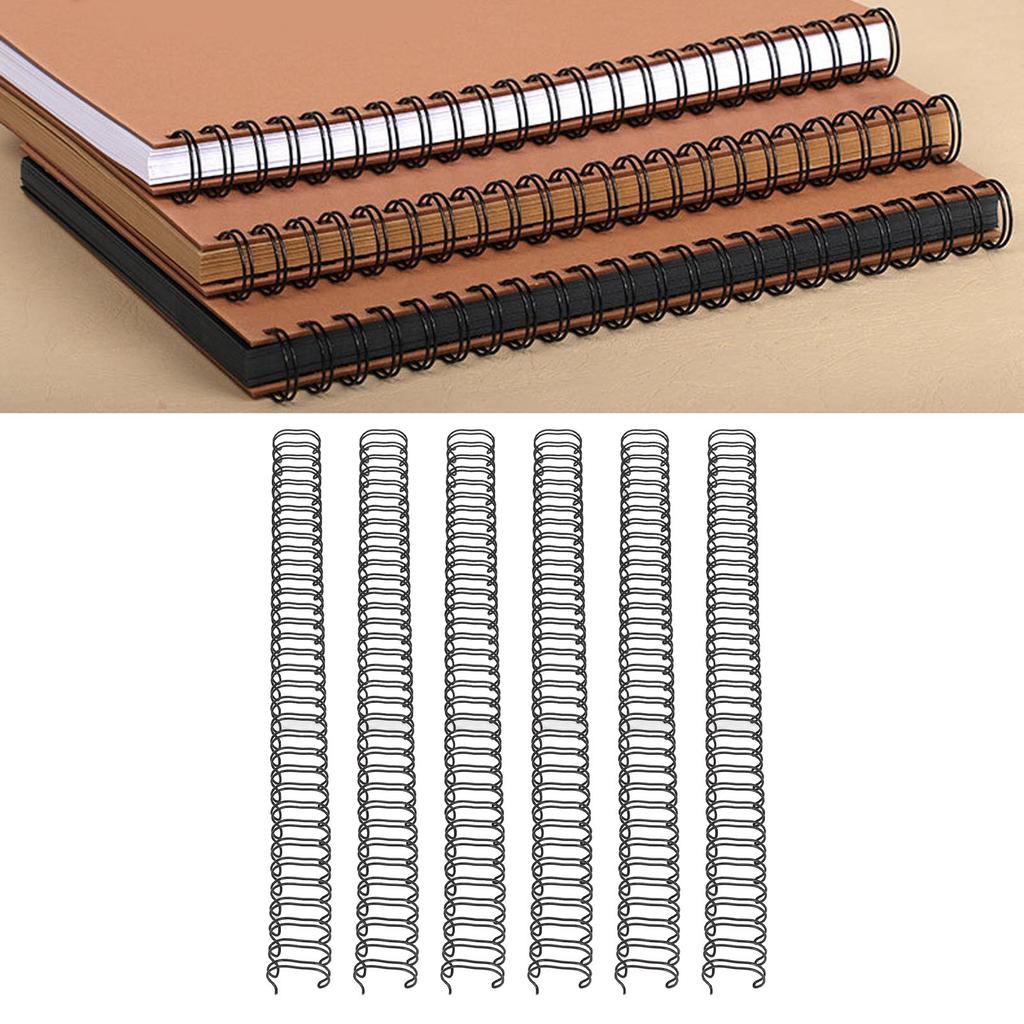 50Pcs Double   Wire Binding Spine 180 Sheet Capacity 3:1 Pitch 34   19mm Diameter Set Kit for   Paper