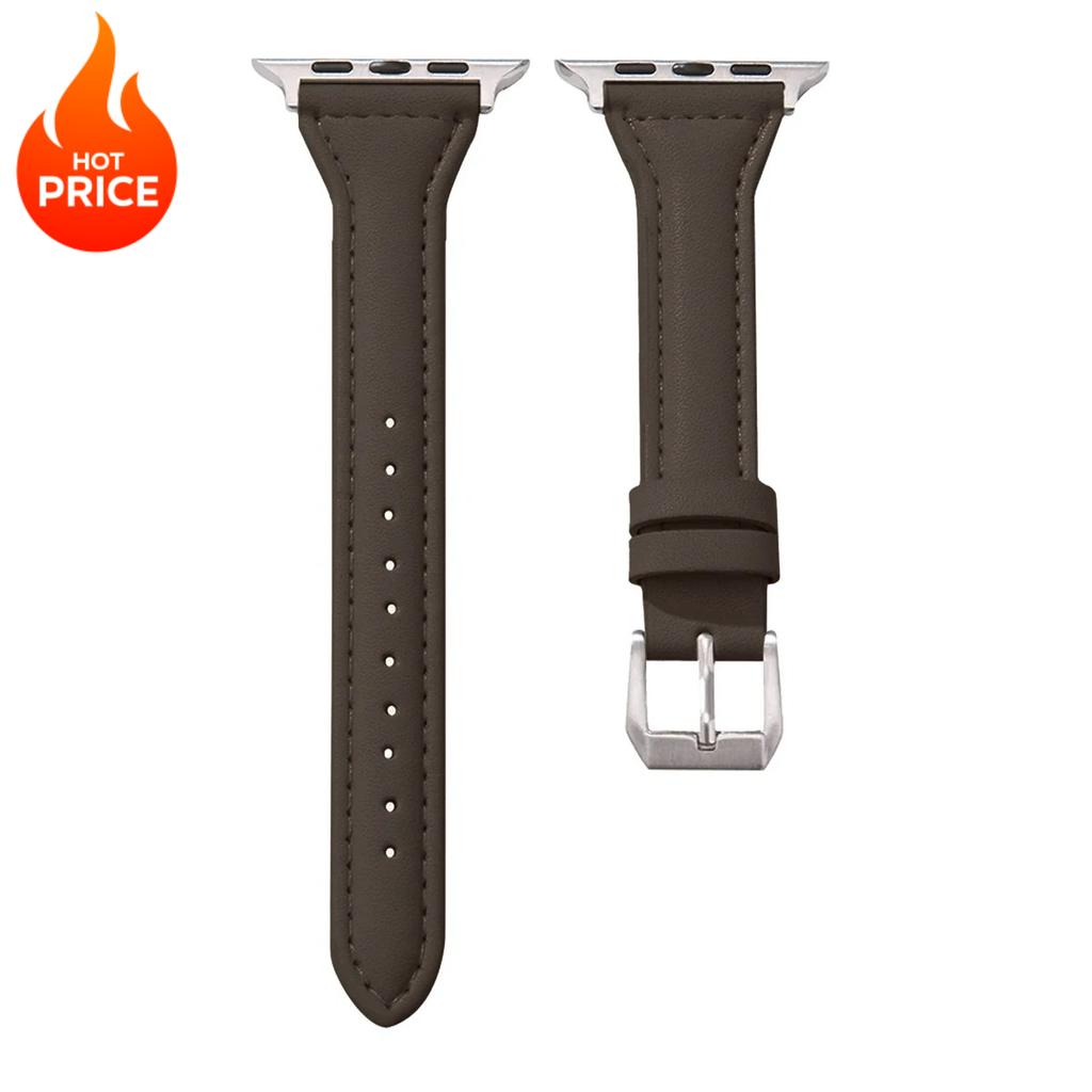 Slim Leather Strap For Apple Watch Band 44mm 40mm 41mm 45mm 44mm Bracelet For Iwatch Series 10-11 46mm 42mm Band Ultra 2-3 49mm