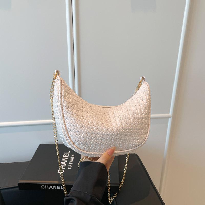 

High-value bag, high-end fashion versatile underarm hand-held niche crescent travel, one-shoulder messenger handbag белый