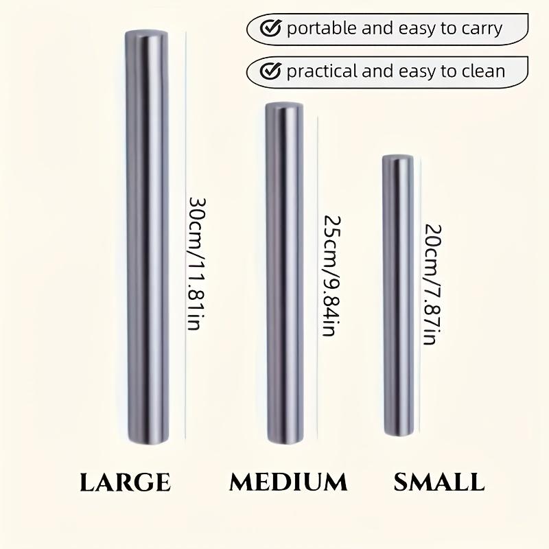 Stainless Steel Rolling Pin, Lightweight Hollow Tube, Suitable for Baking, Suitable for Pie Crust, Pizza Dough, Pastries