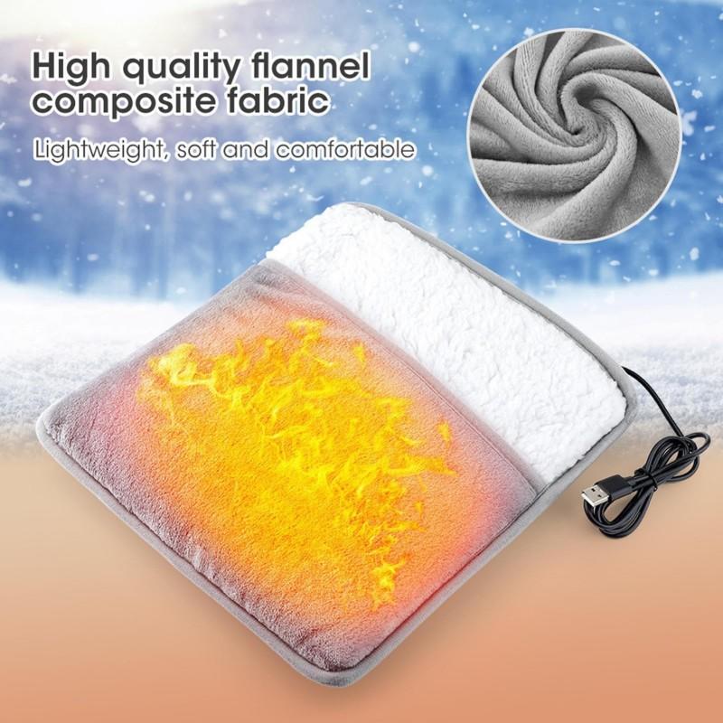 Electric Foot Heating Pad Usb Charging Winter Plush Plush Washable Foot Warmer Heater Household Foot Warming Mat Improve Sleeping