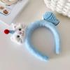 Adorable Autumn 2025 Plush Cat & Penguin Headband with Fish Clip for Women & Kids
