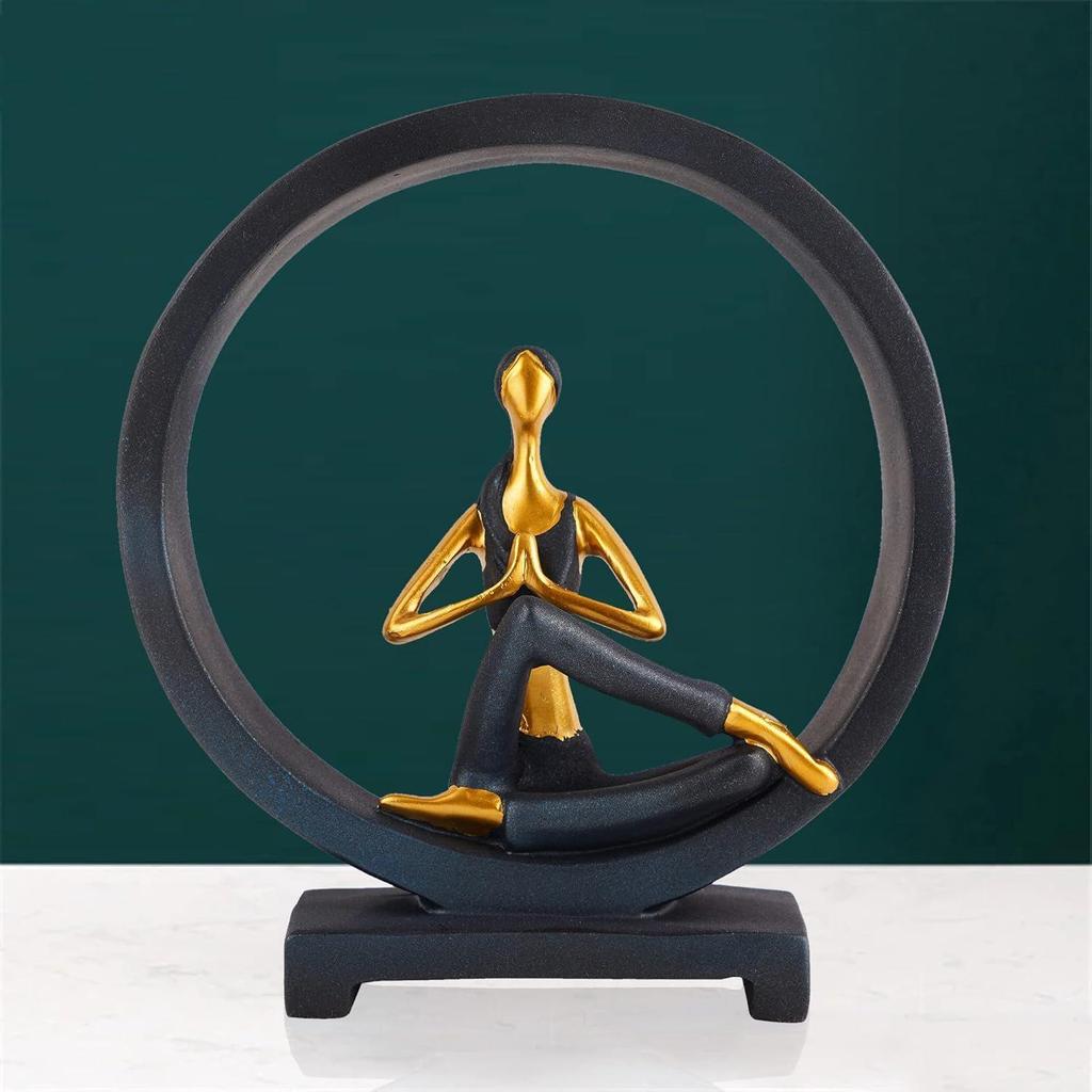 Resin Yoga Lady Home & Office Decor Showpiece (Fantasy,), Multicolour