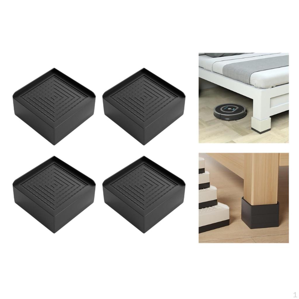 4 Pieces Bed Risers Furniture Leg Extenders Lifters Portable Simple Sturdy Nonslip Raising Blocks