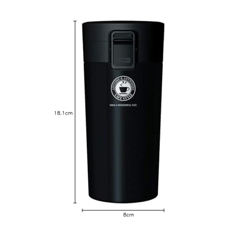 Asvel Vacuum Insulated Portable Tumbler, 370ml, Black