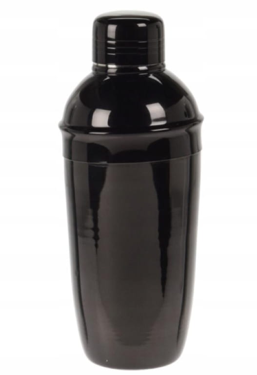 Bartender shaker for drinks and cocktails, black, 22x9 cm