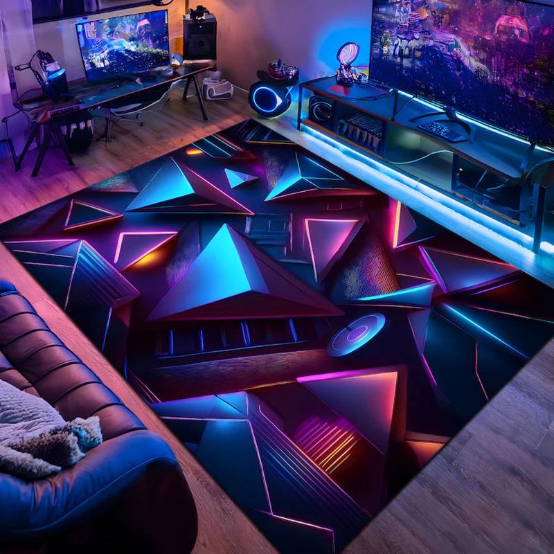 Punk Video Game Art Carpet Visual Luminous Rug Living Room Bedroom E-sports Room Decoration Mat Home Decoration