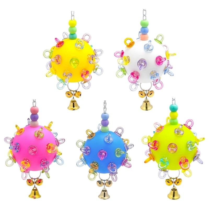 Juguete Colgante Colorido para Pájaros Bola de Goma Masticable Juguete Masticable para Loros Para la Jaula de Loros Enriquecimiento y Entretenimiento