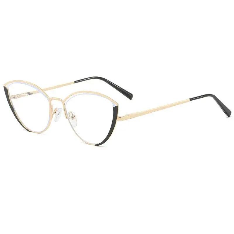 Fashion Anti Blue Light Blocking Cat Eye Glasses Frame Women Men Metal Fashionable Optical Glasses Trendy Computer Glasses