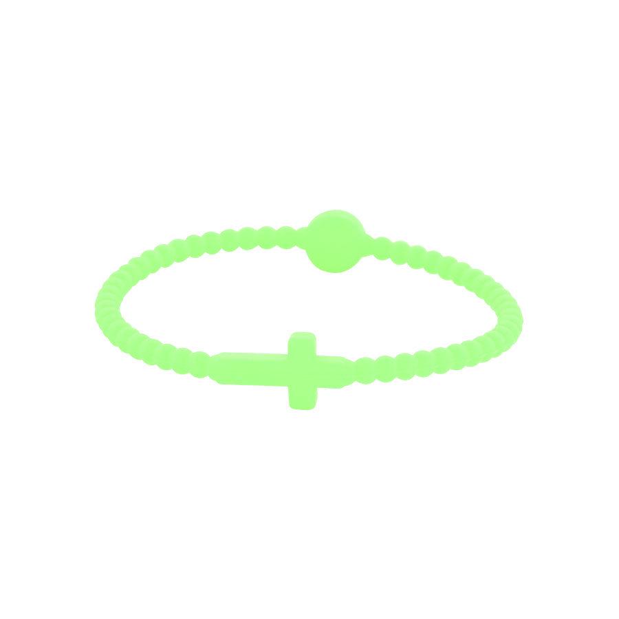 Children's Silicone Cross Thin Macaron Color Wristband Bracelet