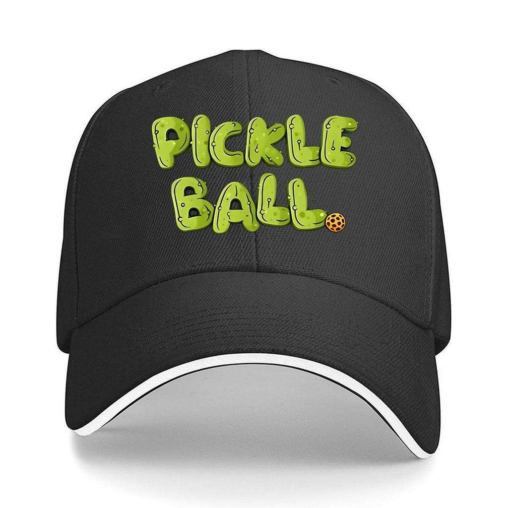 Pickleball Logo Adjustable Lightweight Urban Style Snapback with Green Orange Outdoor Sport Sandwich Baseball Cap