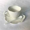 White Modern Embossed Ceramic Coffee Set Fashionable Japanese Porcelain Afternoon Tea Set Reusable Kitchenware Kubek BD50