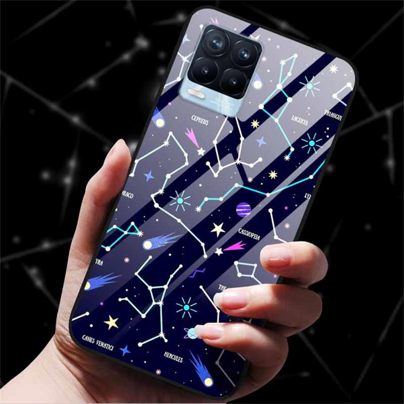 For Realme 8 Case Tempered Glass Hard Back Cover Case For Realme 8 5G 8i Realme 8 Pro Phone Case Cover Realme8 Pro Soft Bumper