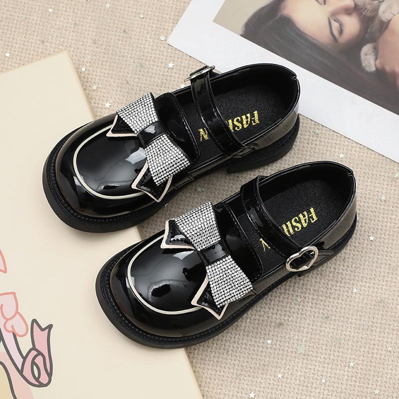 

Туфли для девочек Детские туфли принцессы из маленькой кожи Новые весенне-осенние туфли для выступлений с мягкой подошвой Дуду Лоферы в британском стиле 37 чёрный