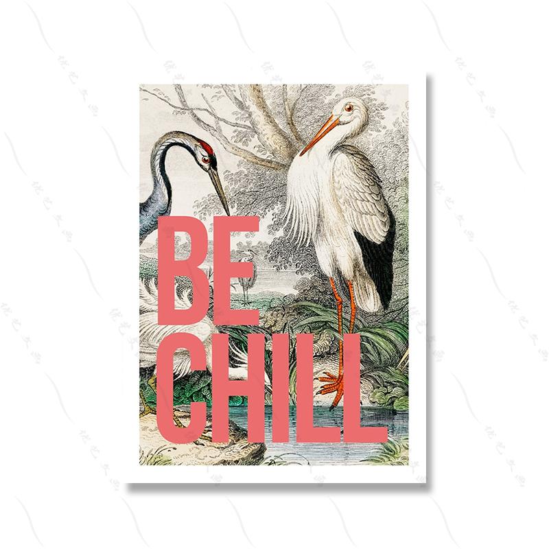 

Ретро абстрактное реалистичное письмо птицы пейзажная живопись принт Be Life Be Love стимул цитата холст плакат комната домашний декор 21x30cm No Framed