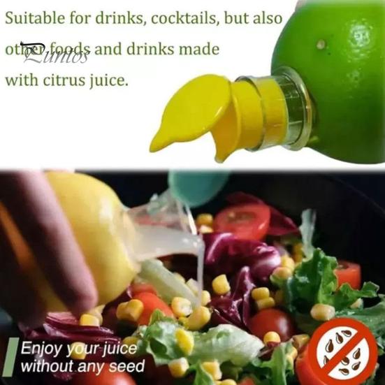 Exprimidor manual de limón de 2 piezas, exprimidor de frutas con filtro incorporado, exprimidor de cítricos sin BPA con tapa, exprimidor de lima portátil