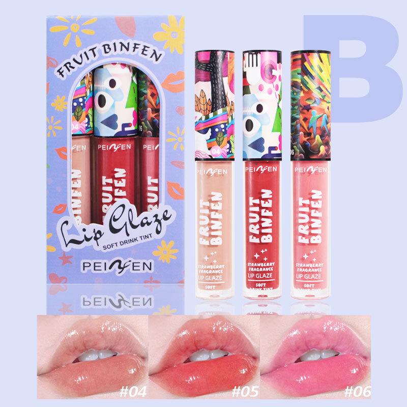 

PEINIFEN Colorful Lip Glaze Set: Multicolor Moisturizing & Brightening Lip Gloss 3.5g*3pcs